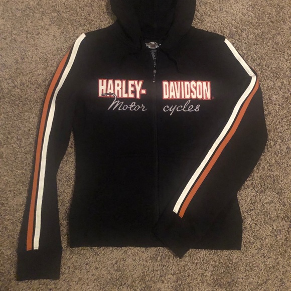 Harley-Davidson Zip-Up Hoodie - Black Size Small - Picture 1 of 6
